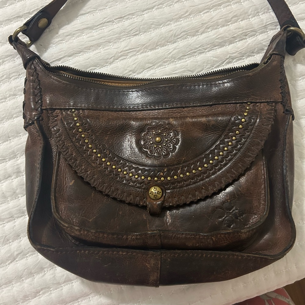 Patricia Nash Dark Brown Leather Shoulder Bag